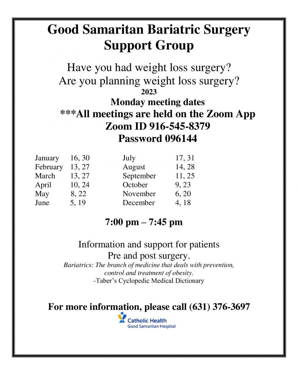 flyer for support group