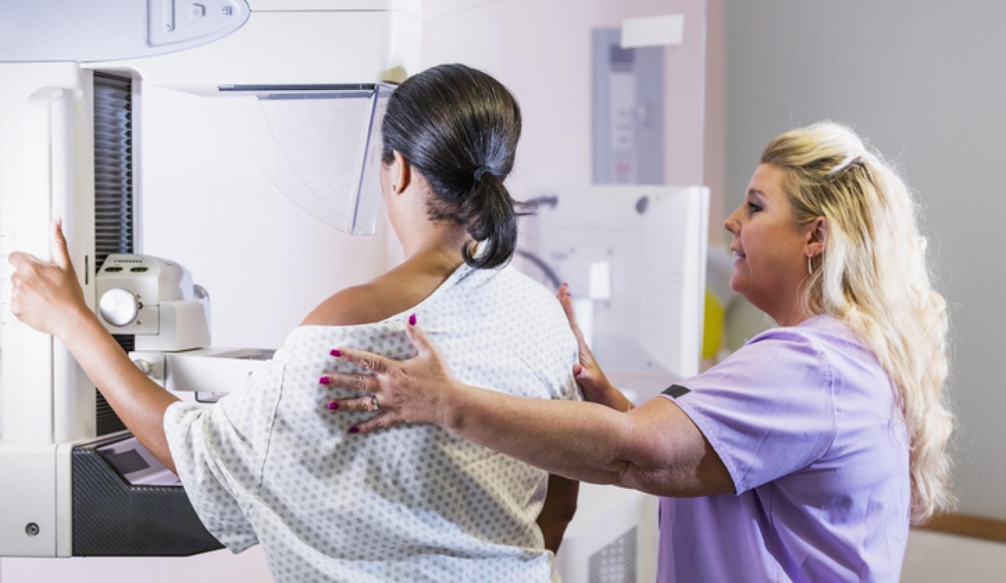 patient, technician, mammography