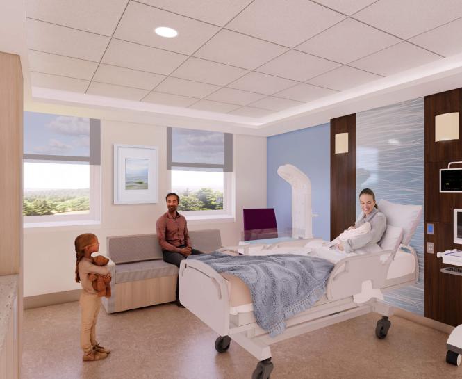 Good Samaritan Hospital maternity patient room rendering